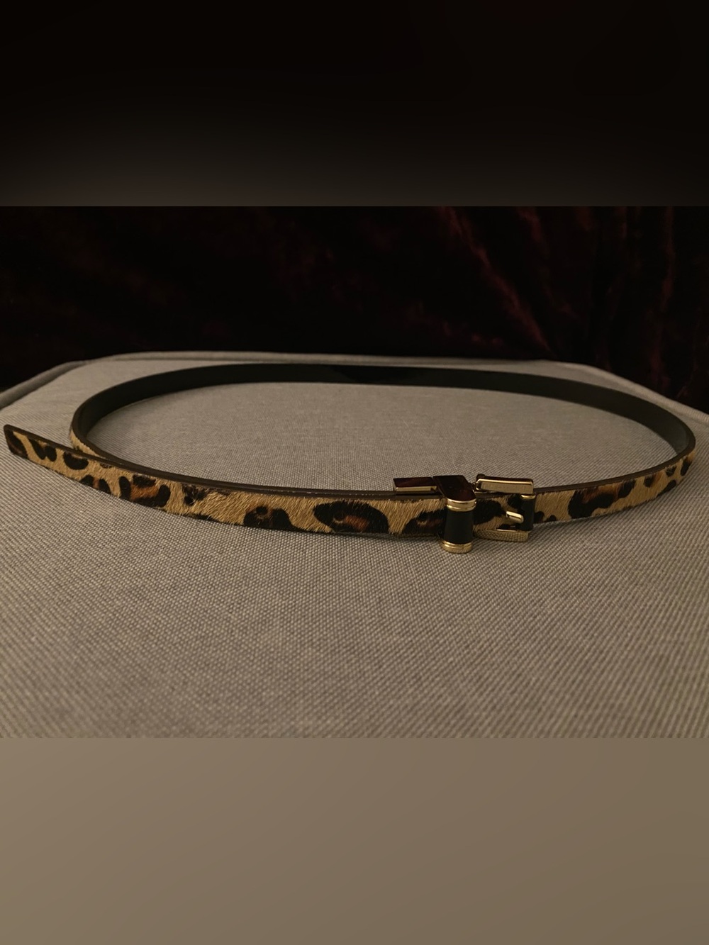 S/M Reversible Leopard Print Skinny Women’s Belt